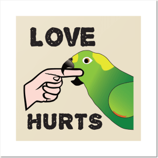 Love Hurts - Yellow Napped Amazon Parrot Posters and Art